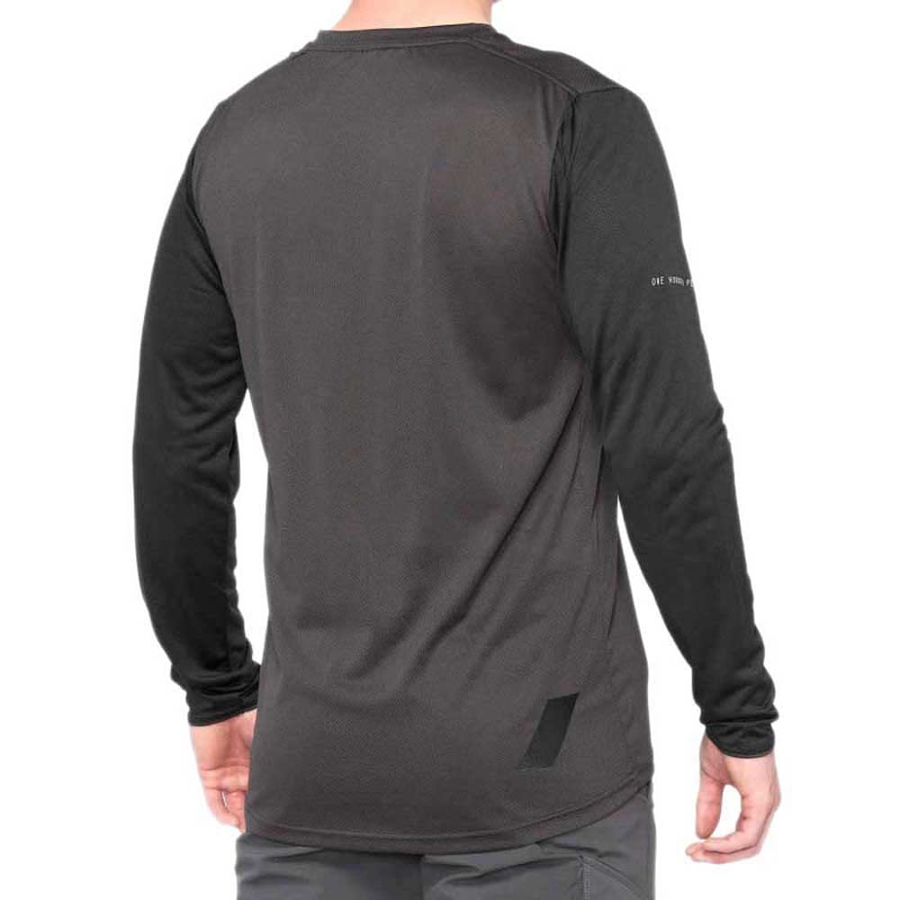 100% MTB Ridecamp - Maglia a maniche lunghe, colore: nero/carbone