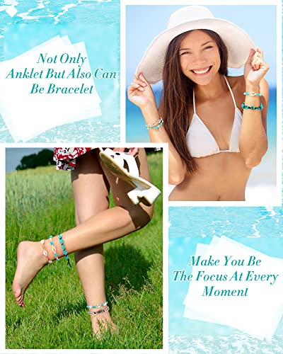 MTLEE 16-Piece Adjustable Sea-Inspired Ankle Bracelets Set - Handmade Boho Shell Jewelry for Women, Perfect for Summer Beach Vibes - Image 7