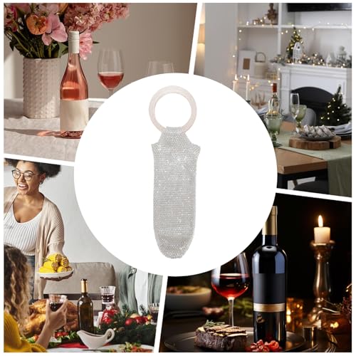 Cuerpo de malla de nailon con diamantes para decorar botellas de vino 5