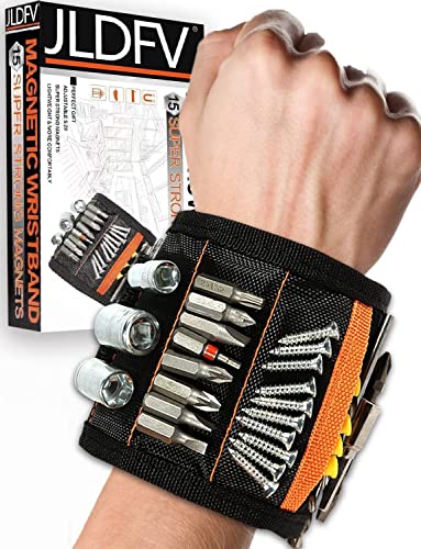Magnetic Wristband For Holding Screws,Birthday Gifts For Men Tool Belt With 15 Magnetic Wristband Tools, Gifts For Men/Nails/Drill,Cool Gifts For Dad, Husband, Handyman #TOP1