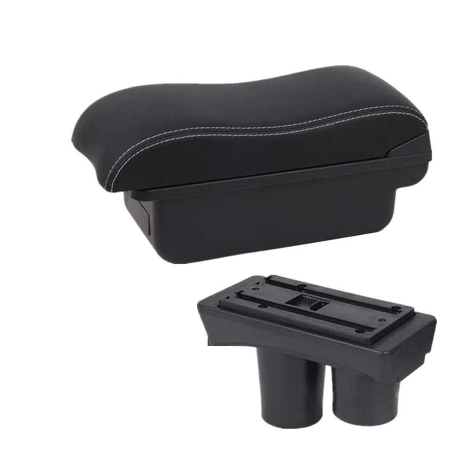 NOHEEU Car Armrest Box For Citroen C3 C2 Storage Interior Parts Dedicated Retrofit Accessories(A2 Black white NOUSB)