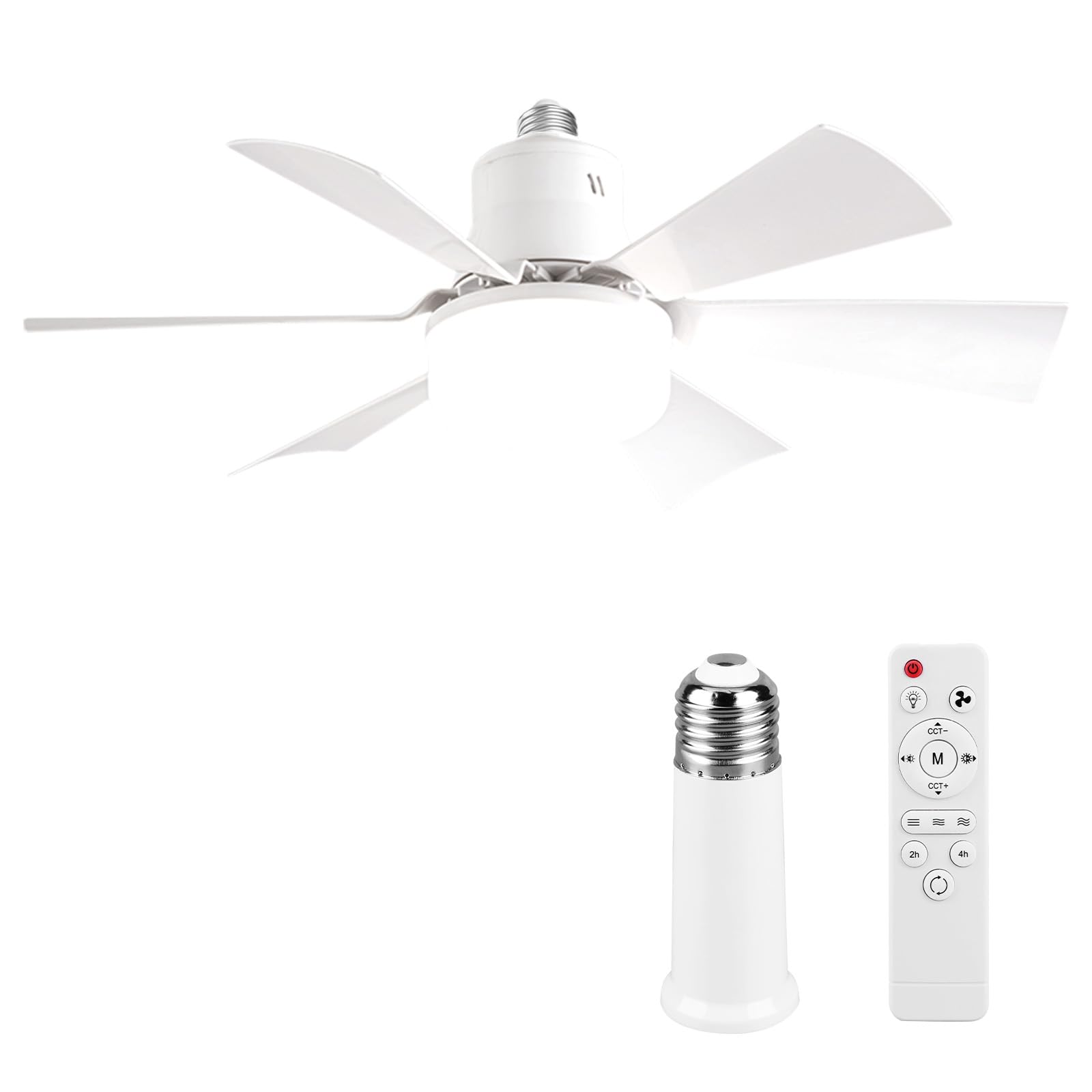 AVZYARDY Ceiling Fan with Light and Remote, LED Ceiling Fan Lamp with 6 Blades, 3-Speed Settings, 3-Colour Modes, Timer Function, Quiet Fan Light for Bedroom, Kitchen, Living Room-Square-40W 52CM