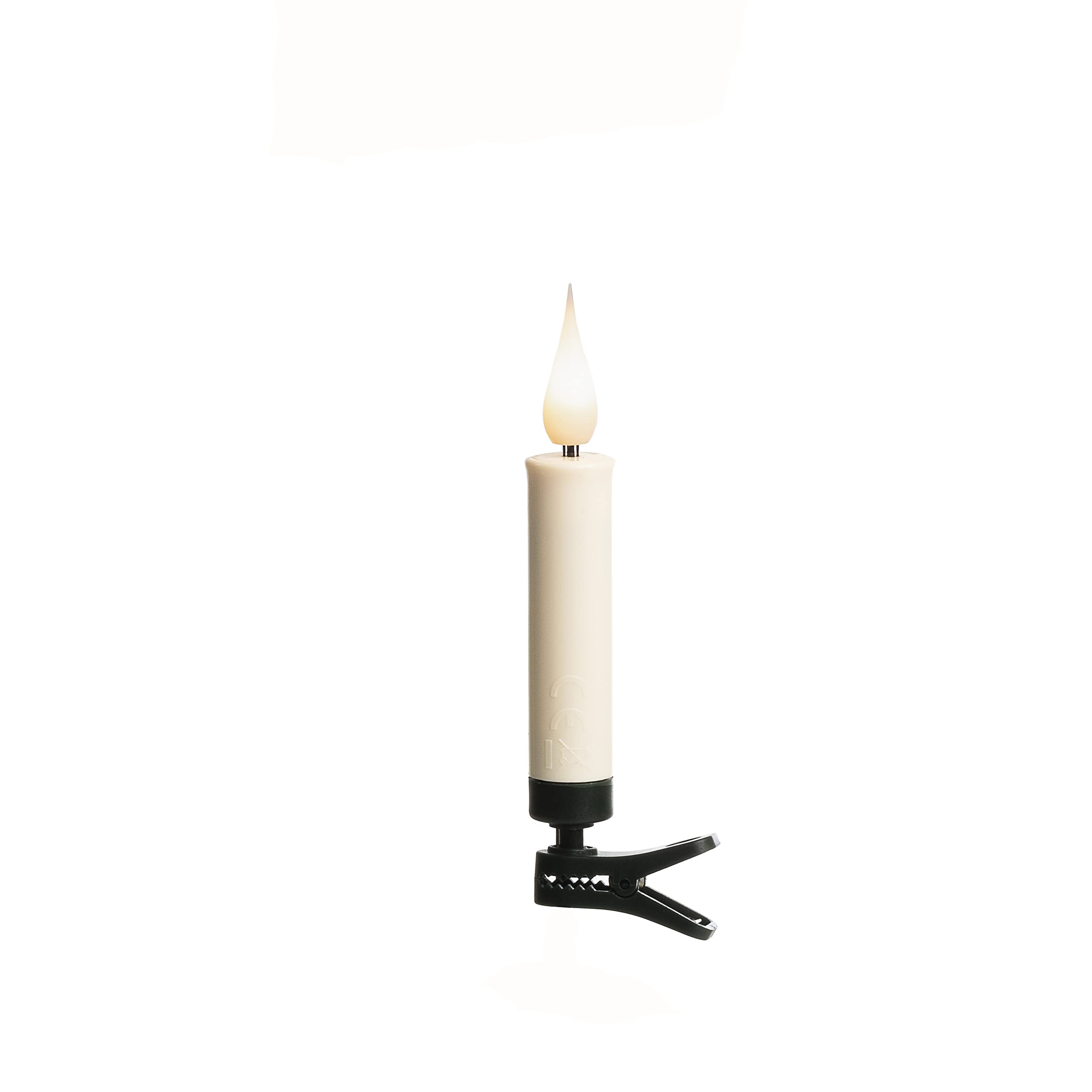 Konstsmide LED Baumbeleuchtung, 12 kabellose Baumkerzen mit Clip, inkl.Fernbedienung, Funktionen: Blinken, 5h Timer, batteriebetrieben, Innen, 0,6W, Batterie: 12 x AAA 1,5V (exkl.) + 2 AAA - 1911-210