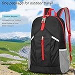 25L Foldable Hiking Backpack Lightweight Packable Basic-Daypack Collapsible Bag Water-Resistant Travel Men Women Camping Cycling Outdoor (Black) - Image 4