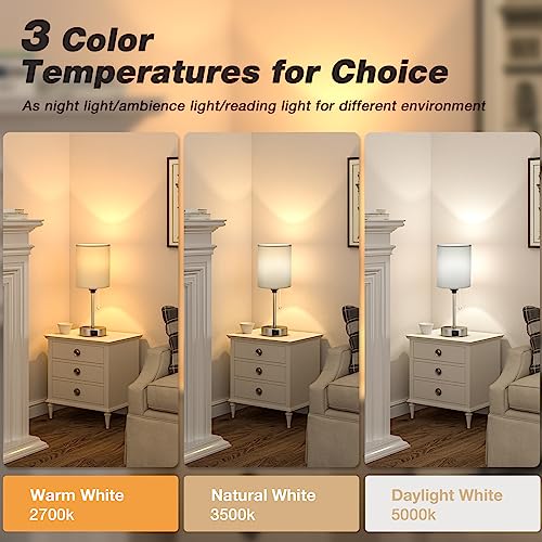 Image of Small Bedside Table Lamp for Bedroom - Desk Lamp with USB Ports for Dorm
