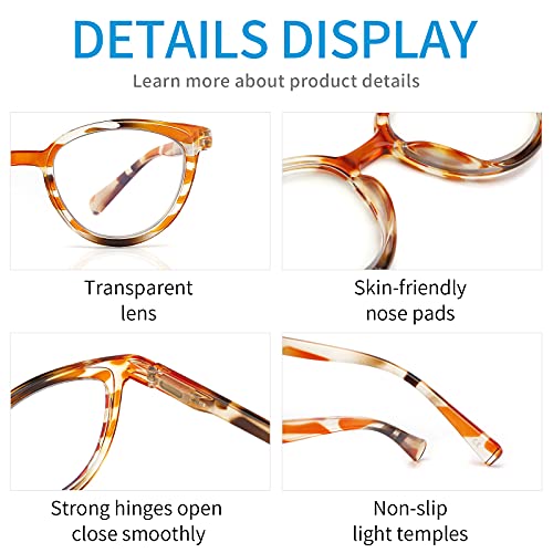 Image of 5 Pack Blue Light Blocking Glasses for Women,Stylish Ladies Computer Eyeglasses with Spring Hings,Anti Glare /Eyestrain