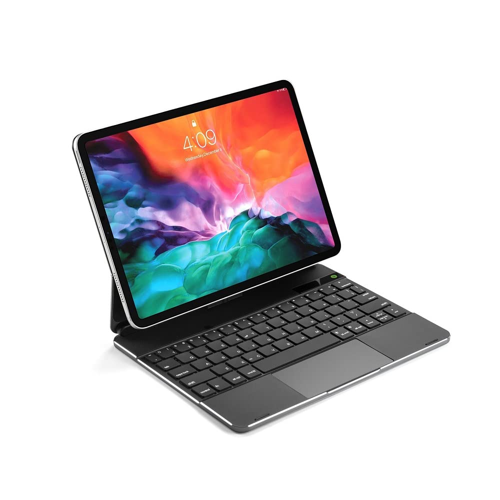 Doqo Wireless Keyboard Aluminum Alloy Rotary Magnetic Second Control Bluetooth Keyboard is Suitable for 2018/2020/2021 Ipad pro 12.9 inch Ipad 10.9/11 inch Tablet case (12.9 inches)…