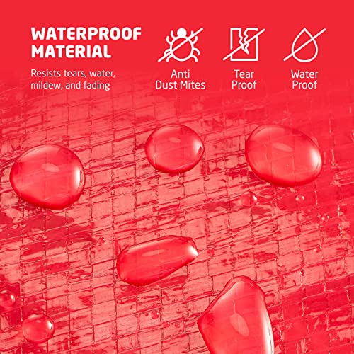 Zober 2-Pack Artificial Extra Large Christmas Tree Storage Bag - Fits Up To 9-Foot Holiday Xmas Disassembled Trees With Durable Reinforced Handles & Dual Zipper - Waterproof Material Protects From Dust, Moisture & Insects (Red) #TOP3