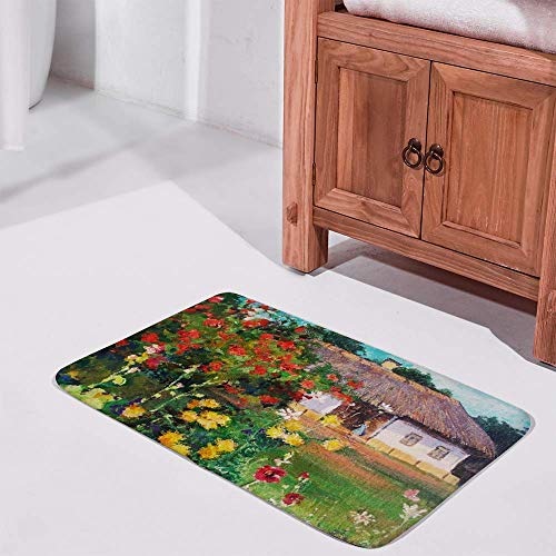 Tapis de douche antidérapant et lavable en machine style peinture