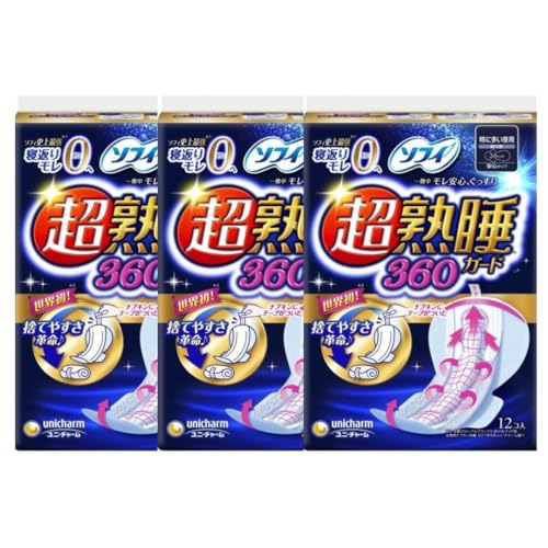ソフィ 超熟睡ガード 特に多い日の夜用 羽つき 36cm (12枚入*3コ) 生理用品 ナプキン まとめ買い