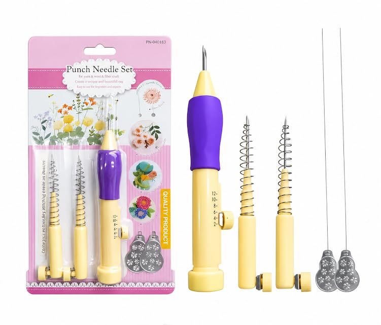 LINE&LEAF Punch Needle Embroidery Tool Kit with 3 Adjustable Needles & 2 Needle Threaders | Ergonomic Punch Needle Set for DIY Embroidery, Rug Making, Cross Stitch, Art & Yarn Crafts-image-35