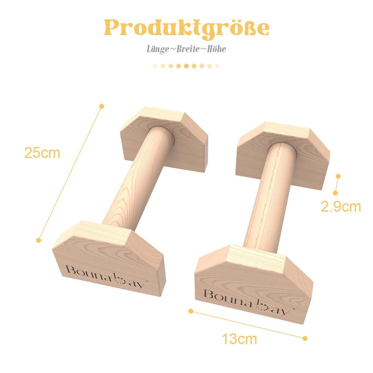 Parallettes Bars, Liegestützständer für Handstände, Planche Dips, Calisthenics, Krafttraining Parallelstangen (30 x 13 x 9 cm)