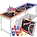 Produktbild KESSER® Beer Pong Tisch Set Mit LED-Action - inkl. 100 Becher (50 Rot & 50 Blau), 6 Bälle + Regelwerk Partyspiele Trinkspiel Table Höhenverstellbar Klappbarer Classic
