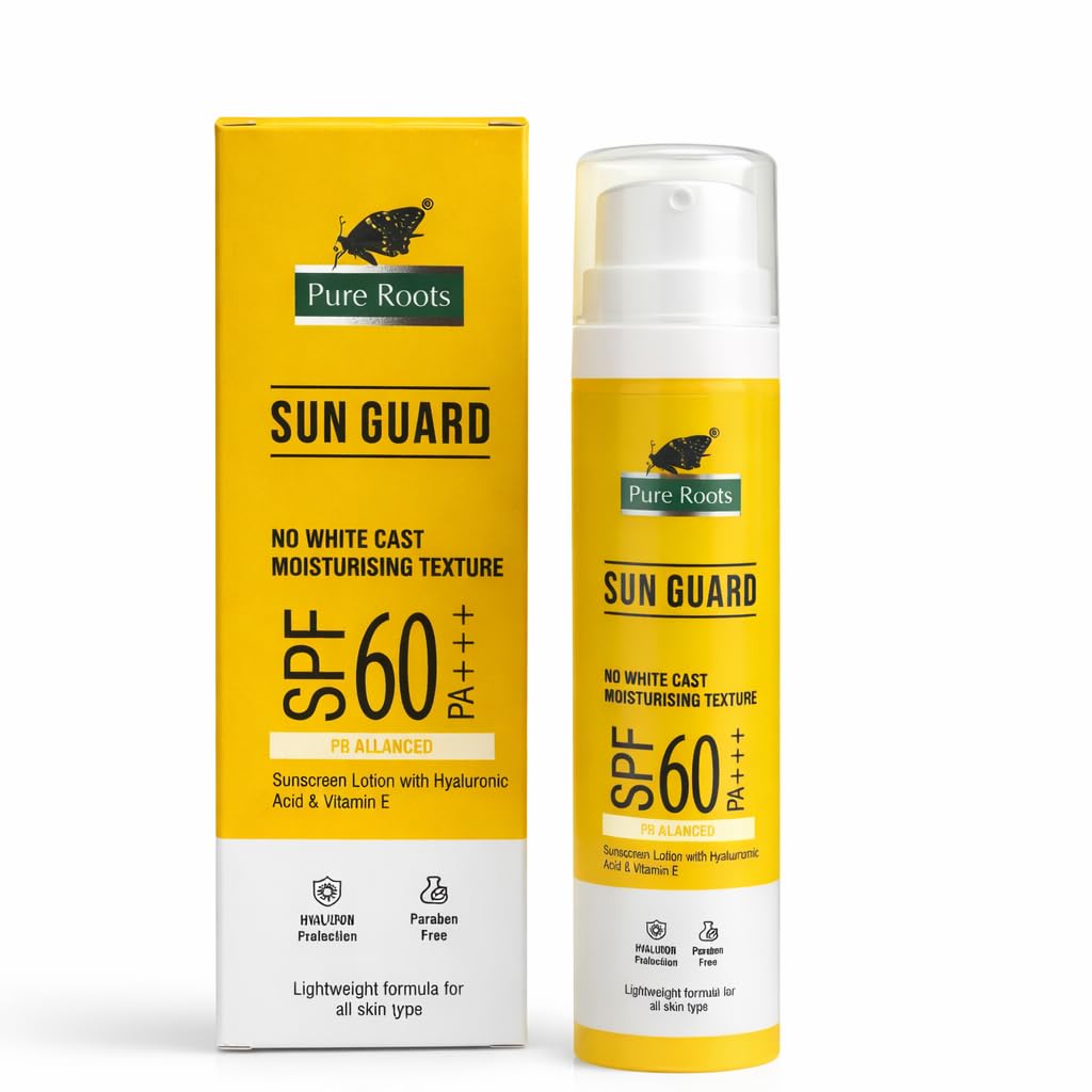 Pure Roots Sun Guard SPF 60 PA+++ Sunscreen Lotion | Advanced UVA/UVB Protection | Non-Greasy, Lightweight, No White Cast... - Review, Price and Buying Guide