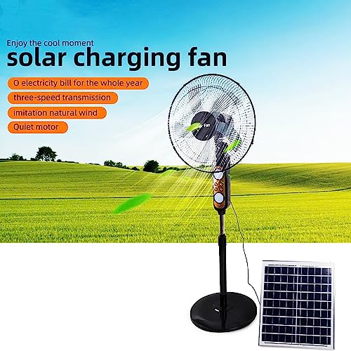 Ventilateur solaire 16 pouces oscillant 4 vitesses avec télécommande - 3