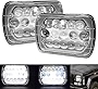 7x6 5x7 inch LED Headlights for Toyota Tacoma MR2 4Runner, Rectangular Replacement H6014 H6052 High Low Sealed Beam Super Bright - 1 Pair