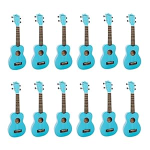 My School Ukulele 12 Pack of Soprano Ukuleles, Light Blue, (MYSCHOOLUKE-LB12)