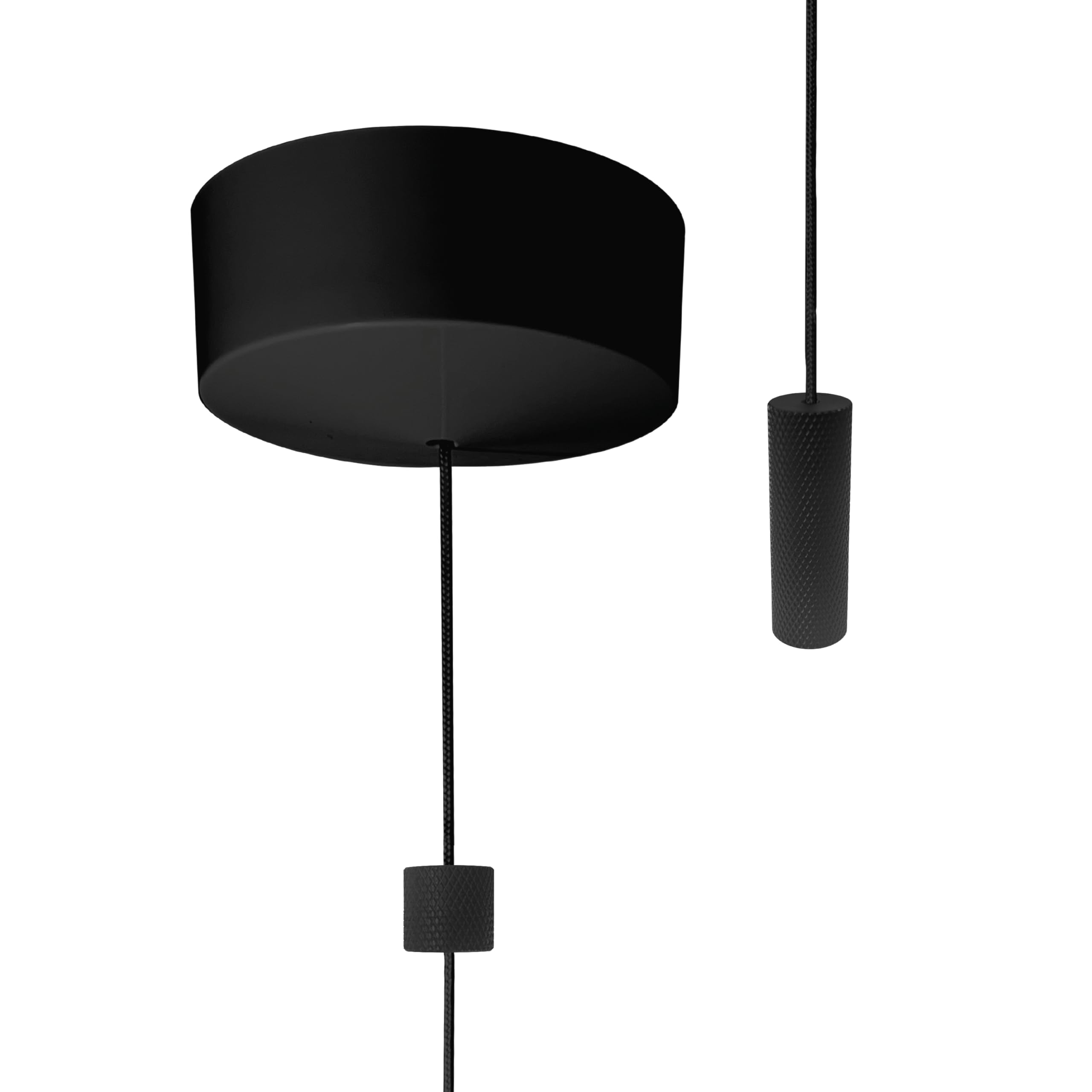 Evoges 6AX 2-Way Ceiling Pull Cord Switch | Raised Rounded Plastic | No Indicator | Screw Terminals | Bathroom Light, Utility Room, Wet Room, Bedrooms, (Matt Black/Black Aluminium Toggle)