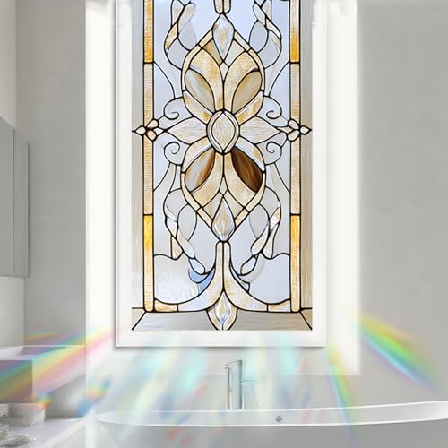 Image of Nuxovilar Sparkle Gold Vintage Pattern Window Film 17.7x39.4 PVC