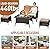 LEVELEVE 4 Pieces Patio Set Outdoor PE Wicker Rattan Furniture Sets Modern Chair Conversation Sets with Coffee Table,for Yard Bistro (Sand)