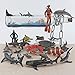 BRETOYIN 22PCS Jumbo Sea Creatures Toys Scuba Diver Toy Set for Kids Whale Toy Figure Sea Turtle Figurine Model Shark Toys Boy Birthday Gift