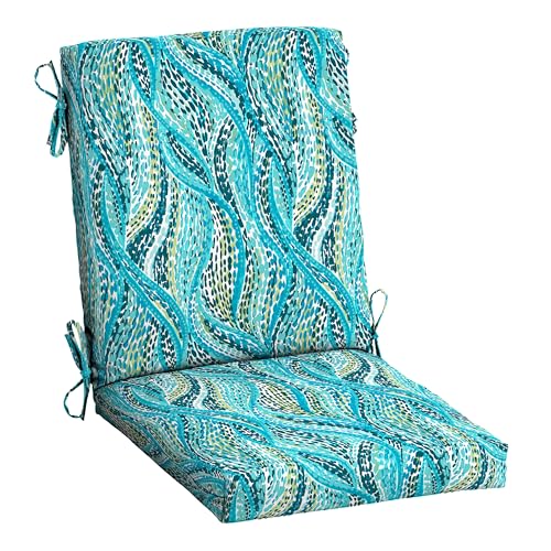 Image of Arden Patio Dining Outdoor Chair Cushions, 20x44, Rain-Proof Seat Pad, Fade-Resistant Outdoor Cushion Teal Ariel