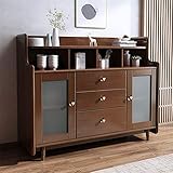 Armario aparador Gabinete de almacenamiento del servidor de buffet de madera maciza Restaurante de cocina Barra de almacenamiento de gabinete lateral Pies de madera maciza para comedor, sala de estar