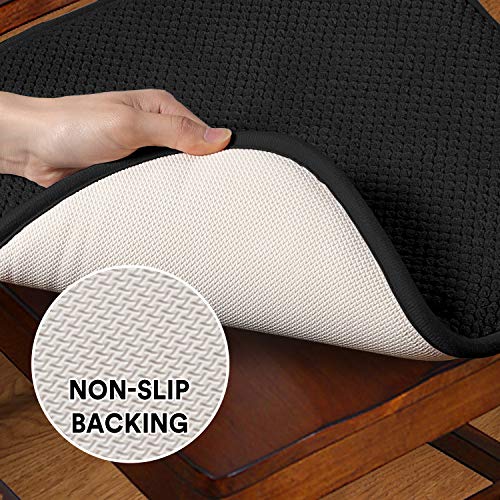 Non Slip Memory Foam Seat Chair Cushion Pads Honeycomb Premium Comfort Memory Foam Chair Pads/Cushions With Ties - Seat Cover 16" X 16" Chair/Seat Cushion Pad, 2 Pack, Black #TOP3
