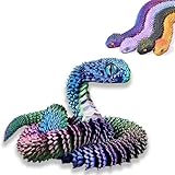 Ostern Überraschungs Schlange Figuren, 3D Gedruckter Beweglicher Schlange Spielzeug Ostern Geschenke, 3D Gedruckte Schlange Tischspielzeug Drachen Ornament für Büros, Häuser-Laser Blau||60CM