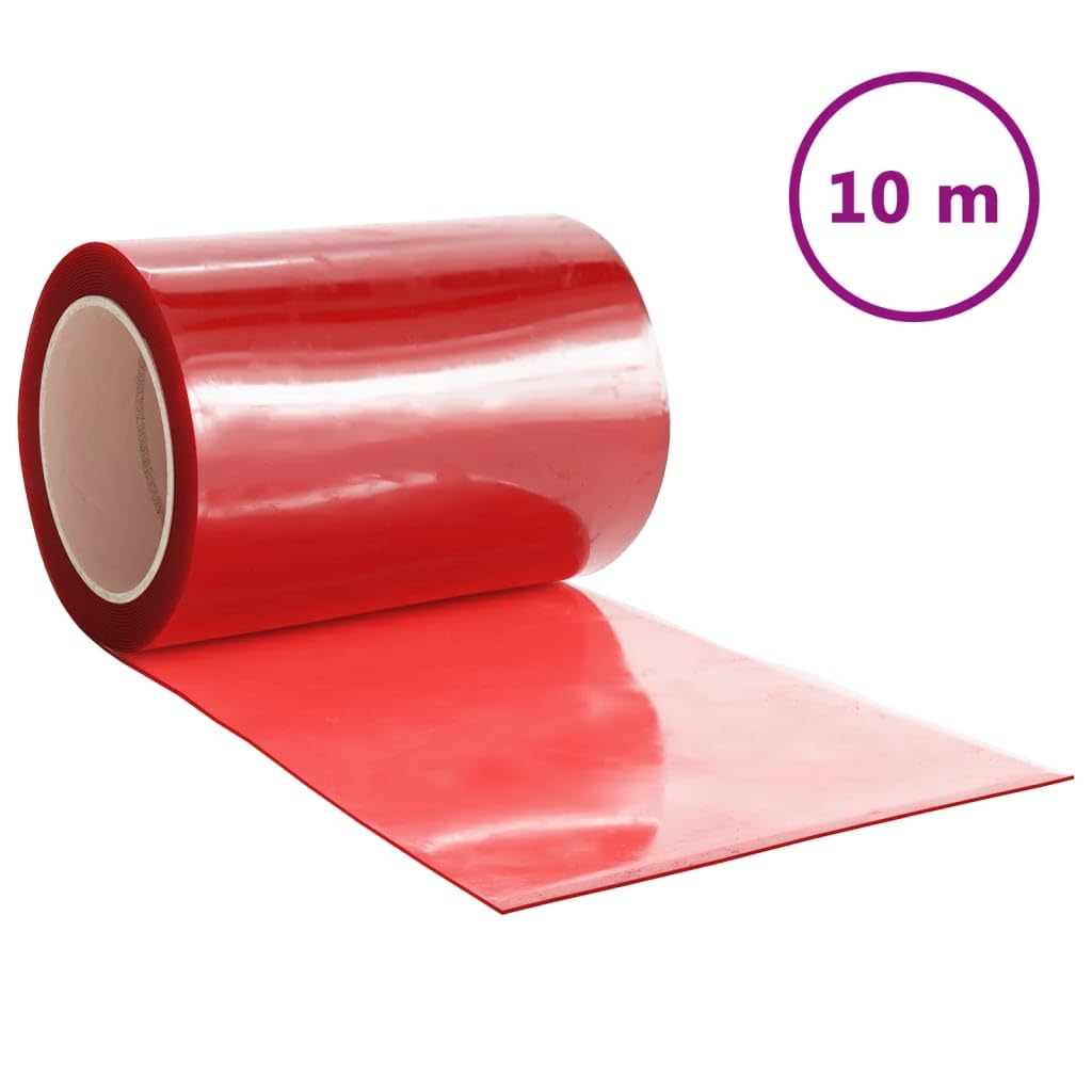 PVC Türvorhang Rot 10 m Länge Streifenvorhang 300x2,6 mm