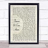 Forever & Ever, Amen Song Lyric Vintage Script Quote Print