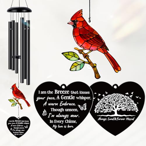 Sympathy Gifts for Loss of Loved One,Memorial Wind Chimes with Cardinal
