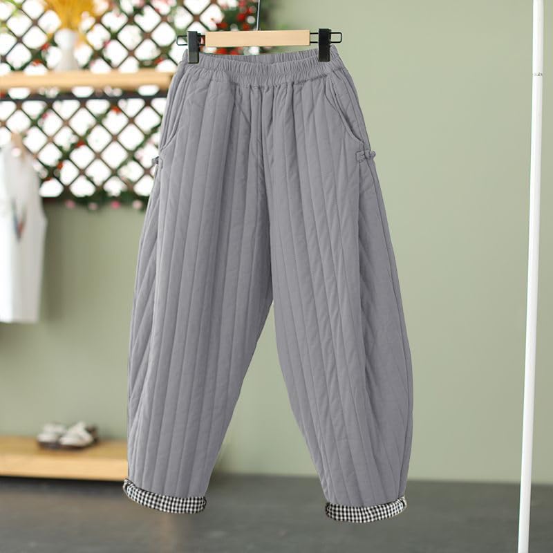 TBA Winter Pants for Women Warm Down Cotton Pant Thicker Padded Quilted Sweatpants Loose Fit Wide Leg Trousers with Pockets4