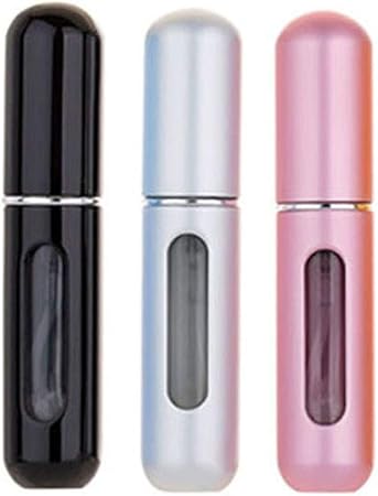 Amazon Smartrich 5 Ml ミニ香水ボトル 携帯用化粧スプレー アルミ製 香水噴霧器 はポンプ式底から 詰め替え容器 で旅行に最適な 3色 セット ブラック シルバー ピンク Smartrich アトマイザー 通販