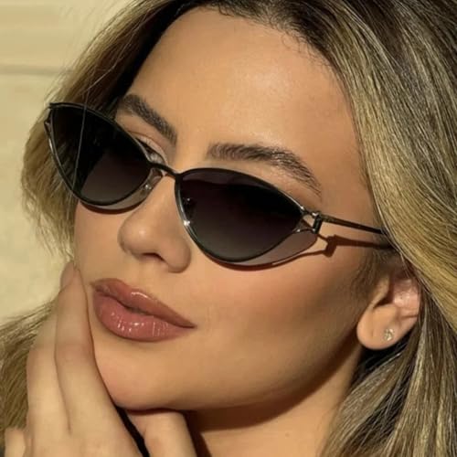 Sunglasses Uv400 Protection | Metal Cat Eye Punk | Women Men for Outdoor Sports & Driving2