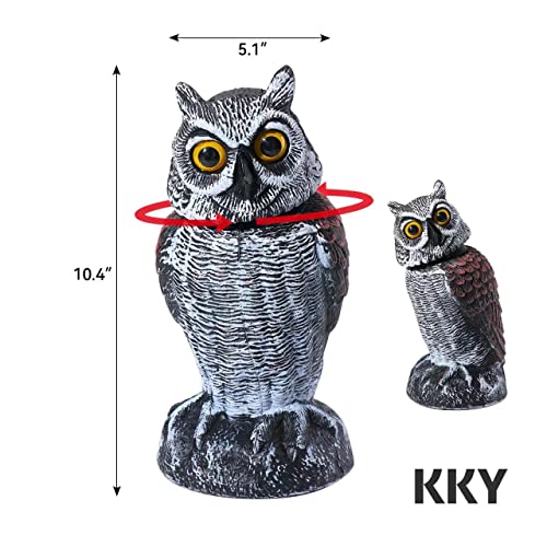 Kky Fake Owl Sculpture Latest 2Pc, Revolving Head Plastic Owl For Outdoor Garden. #TOP1