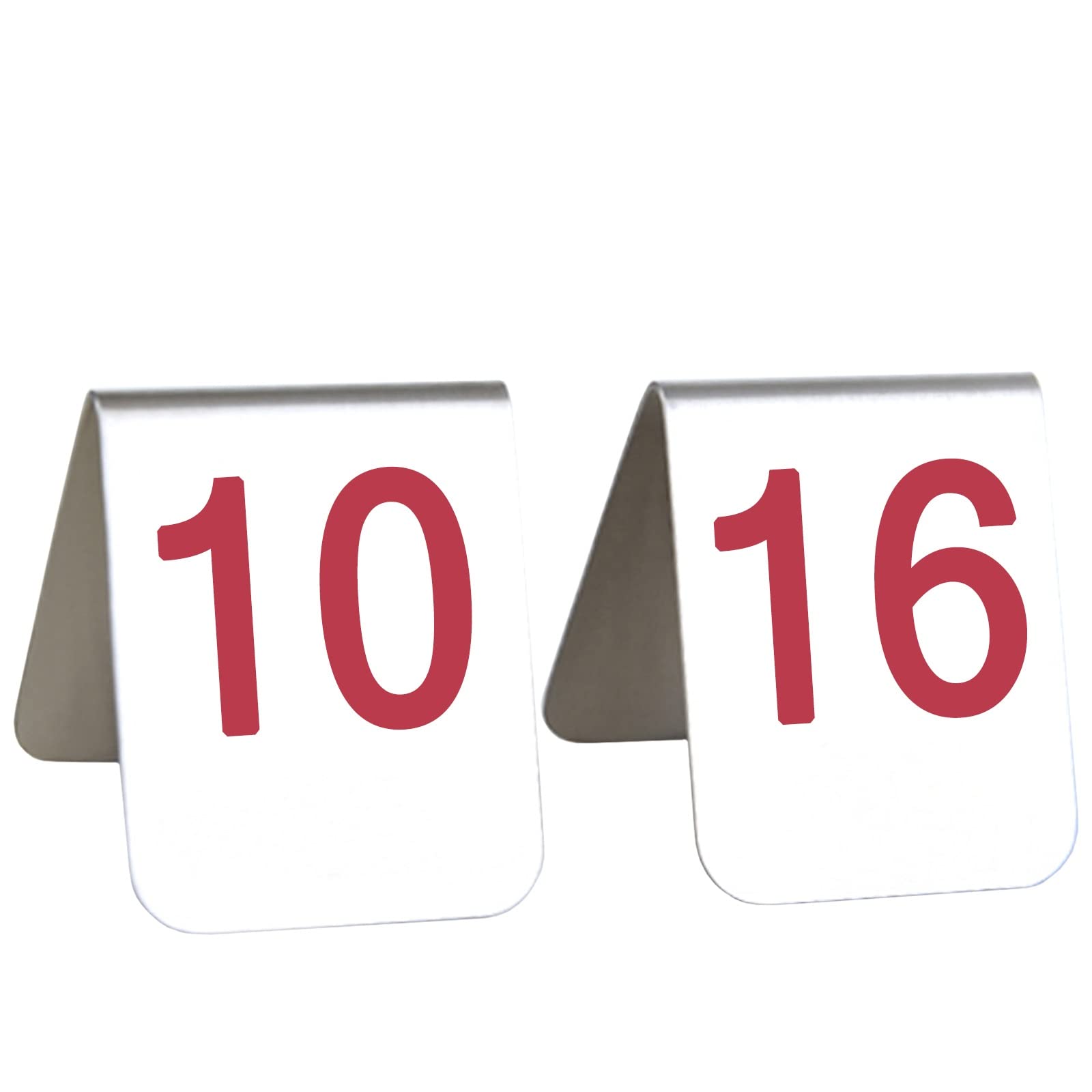 MYUYEE Restaurant Table Numbers 7.5X6X6.5Cm, Tabletop Number Sign Stainless Steel, Stackable Table Cards Tent Style 1-10/20, Convenient Seating For Guests, Easy To Wash