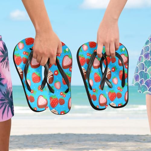STAYTOP Chocolate Dipped Strawberry Flip Flops Sandals of Men's & Women's,Sandals Beach Slippers Shower Slides4
