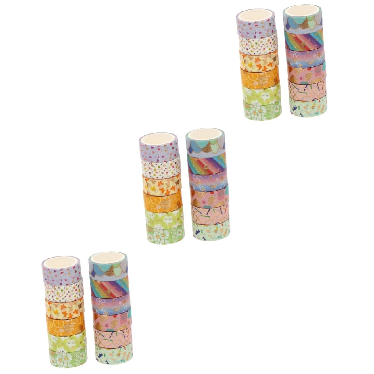 Lurrose 36rotoli Washi Tape Adesivi Decorativi Per Scrapbook e Diario Nastro Adesivo Rimovibile e Facile Da Strappare Per Decorazioni Fai Te