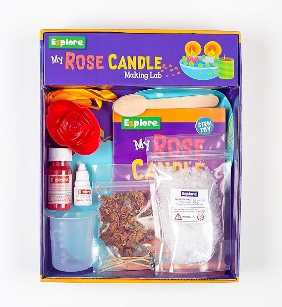 Image of FUN NATION Candle Making Kit for Kids | DIY Rose Candle Craft Kit | Art & Craft Activity Set | STEM Learning Science Kit for Boys & Girls 6-14 Years | Birthday Gift, Creative Hobby & Return Gift Kit