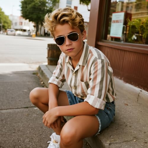 Pro Acme Polarized Kids Aviator Sunglasses, UV400 Protection Metal Frame Unbreakable for Toddlers Age 3-82