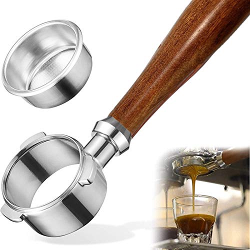 XIAORUI Portafiltro sin Fondo 54mm Coffee Fit Sin Fondo Fit for Breville Barista Series Máquina De Café Mango De Madera… - Imagen 3