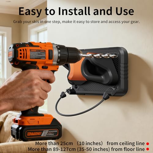 Upsport Snowboard Wall Mount, Portaoggetti Per Sci, Portasci Per Garage, Porta Snowboard A Parete, Adatto A Qualsiasi Sci, Portasci Per Casa E Garage - 7