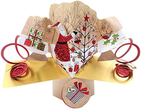 Second Nature Pop Ups XPOP029"Christmas Santa and A Tree" Pop Up Card