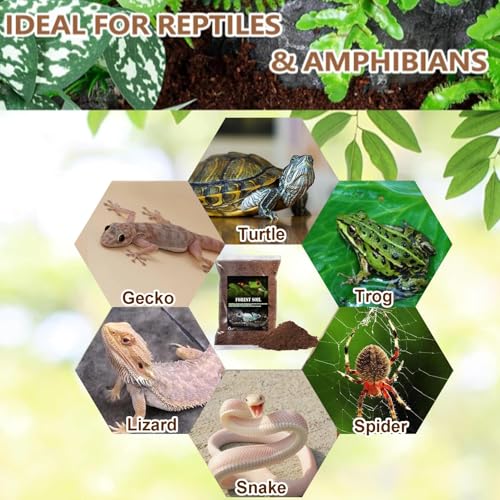 Image of BNOSDM 2PCS Reptile Soil Substrate,Fluffy Small-Strand Reptile Substrate,Natural Terrarium Bioactive Soil Bedding for Snakes, Lizards, Tortoises Tarantulas,Lizards
