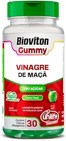 Vinagre de Maçã Bioviton Gummy Unilife Zero Açúcar 30 Gomas Mastigáveis Sabor Maçã