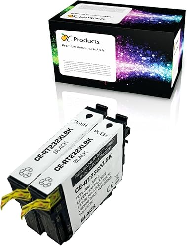 Miniatura 1 de OCProducts - Cartucho de tinta remanufacturado, 2 unidades para Epson 232XL, color negro para Workforce WF-2930 WF-2950 Expression Home XP-4200