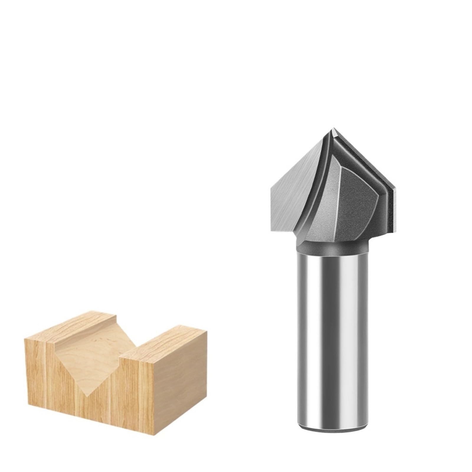 90 Degree Chamfer Router Bit - 6mm & 12mm Shank V Groove Engraving Woodworking Milling Cutter,1pcs(12x22.2mm)
