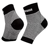 Plantar fasciitis compression sock by Revivewear - For men & woman, ankle brace support, reduces swelling & heel spurs (1 Pair), Black/Grey ,Small / Medium