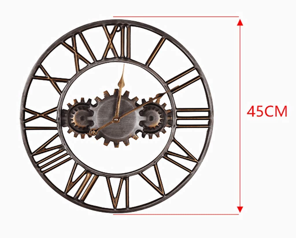 Zegar ścienny,Zegar ścienny na zewnątrz ogrodu, 50Cm ponadgabarytowy sprzęt retro z cyframi rzymskimi zegarki ścienne sprzęt przemysłowy do ogrodu/patio/podwórka/domu